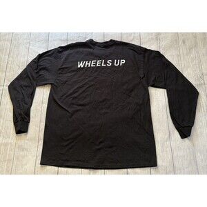 Netjets Wheels Up 8760 Black Long Sleeve T Shirt Men's Size XL